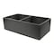 Nantucket Sinks Double Bowl Farmhouse Fireclay Sink with Concrete Finish FCFS3318D-Concrete - alternate 1